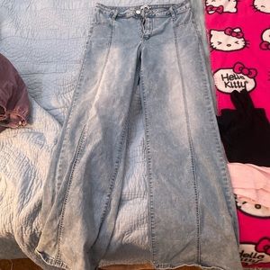Blue Faded Flare Jeans